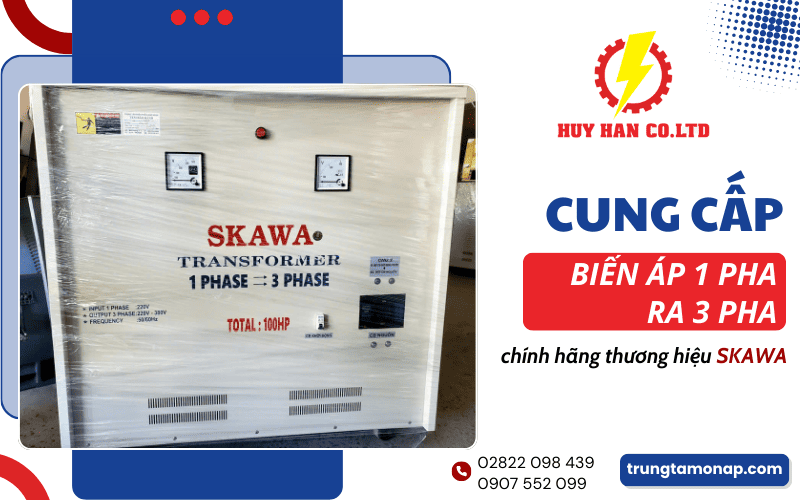 Biến áp 1 pha ra 3 pha Skawa