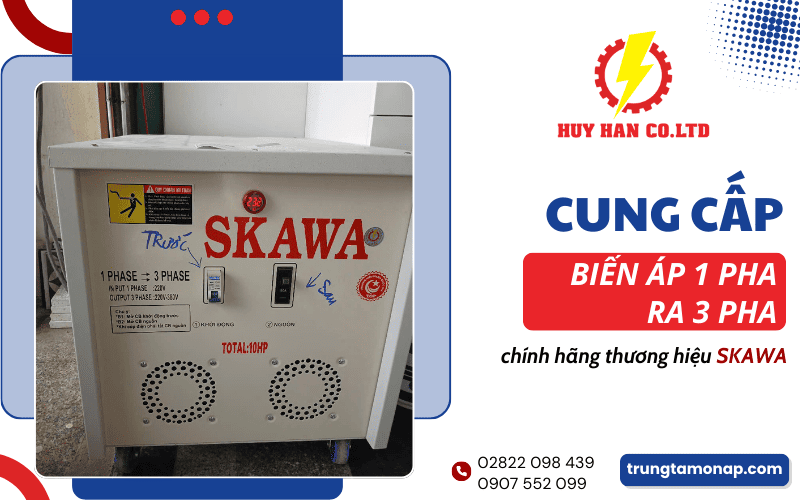 Biến áp 1 pha ra 3 pha Skawa