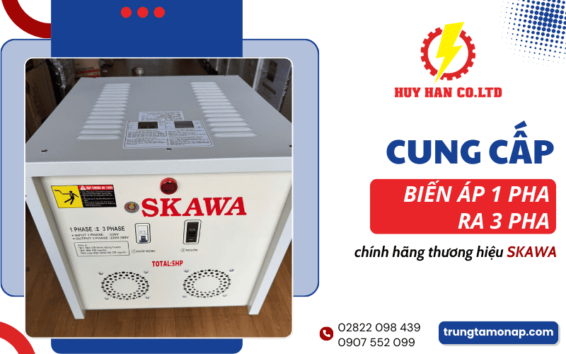 Biến áp 1 pha ra 3 pha Skawa
